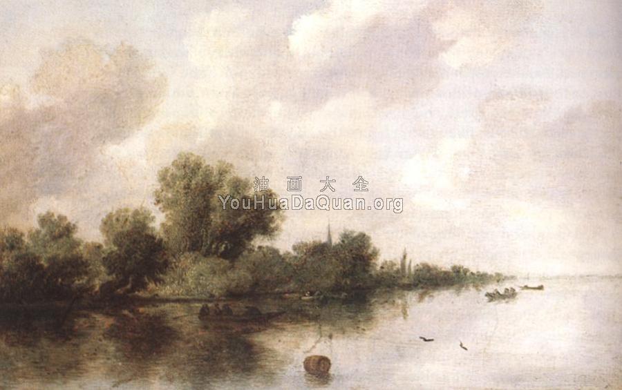 River Scene - 萨洛蒙·凡·雷斯达尔